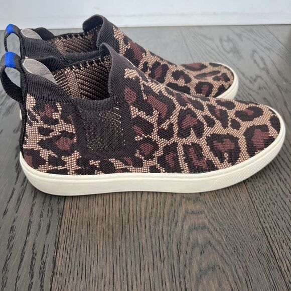 Rothy's The Chelsea Cheetah Sneakers 6.5 Slip On Shoes Low Top - Picture 3 of 6